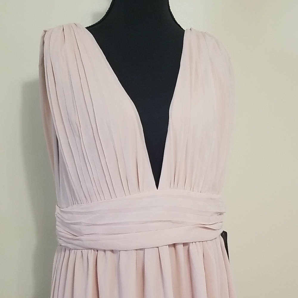 NWT Lulus Heavenly Hues Blush Pink Maxi Dress Elegant Formal Special Occasion XL - Picture 3 of 14